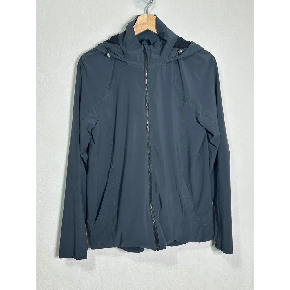 Lululemon Lululemon Step To‎ It Jacket Blue Tied Grey Charcoal Full Zip Size 6